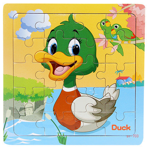 Children's poultry animal wooden puzzle - Tiff's Treasures