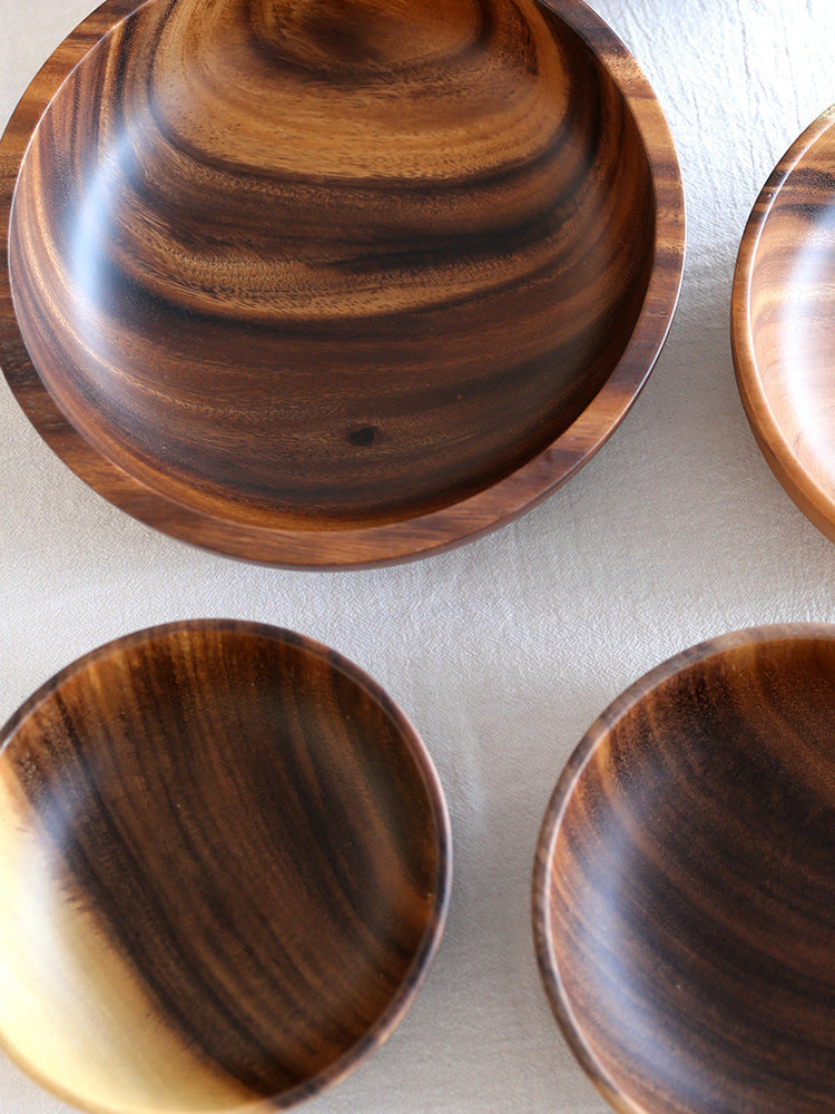 Kitchen Natural Wooden Bowl Household Fruit Bowl Salad Bowl For Home Restaurant Food Container Wooden Utensils Note The Size Hot - Tiff's Treasures