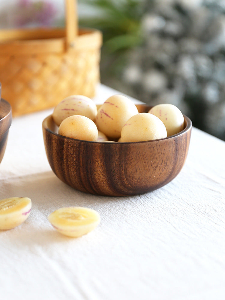 Kitchen Natural Wooden Bowl Household Fruit Bowl Salad Bowl For Home Restaurant Food Container Wooden Utensils Note The Size Hot - Tiff's Treasures