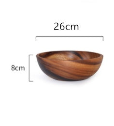 Kitchen Natural Wooden Bowl Household Fruit Bowl Salad Bowl For Home Restaurant Food Container Wooden Utensils Note The Size Hot - Tiff's Treasures