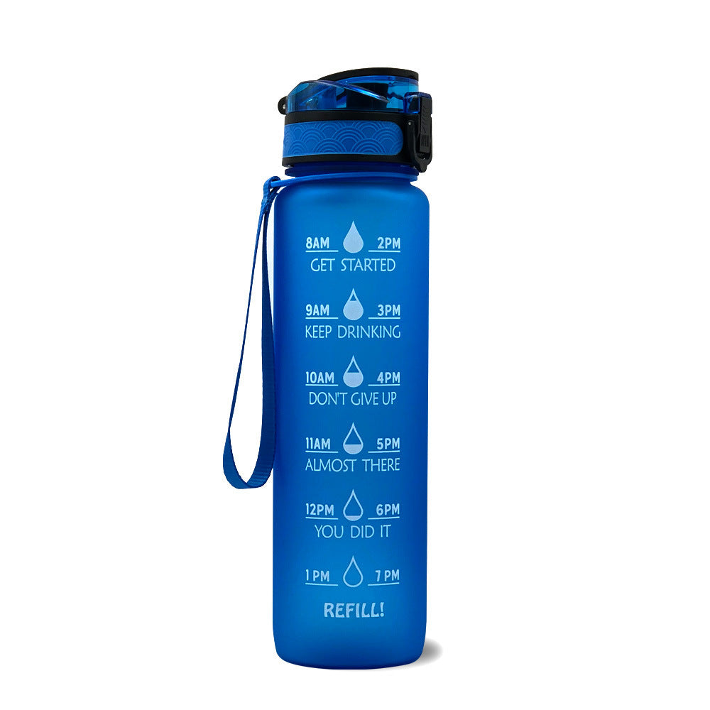 1L Tritan Water Bottle With Time Marker Bounce Cover Motivational Water Bottle Cycling Leakproof Cup For Sports Fitness Bottles - Tiff's Treasures