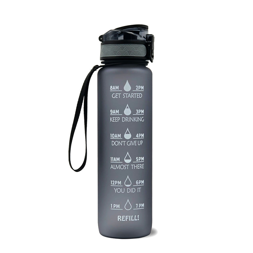 1L Tritan Water Bottle With Time Marker Bounce Cover Motivational Water Bottle Cycling Leakproof Cup For Sports Fitness Bottles - Tiff's Treasures