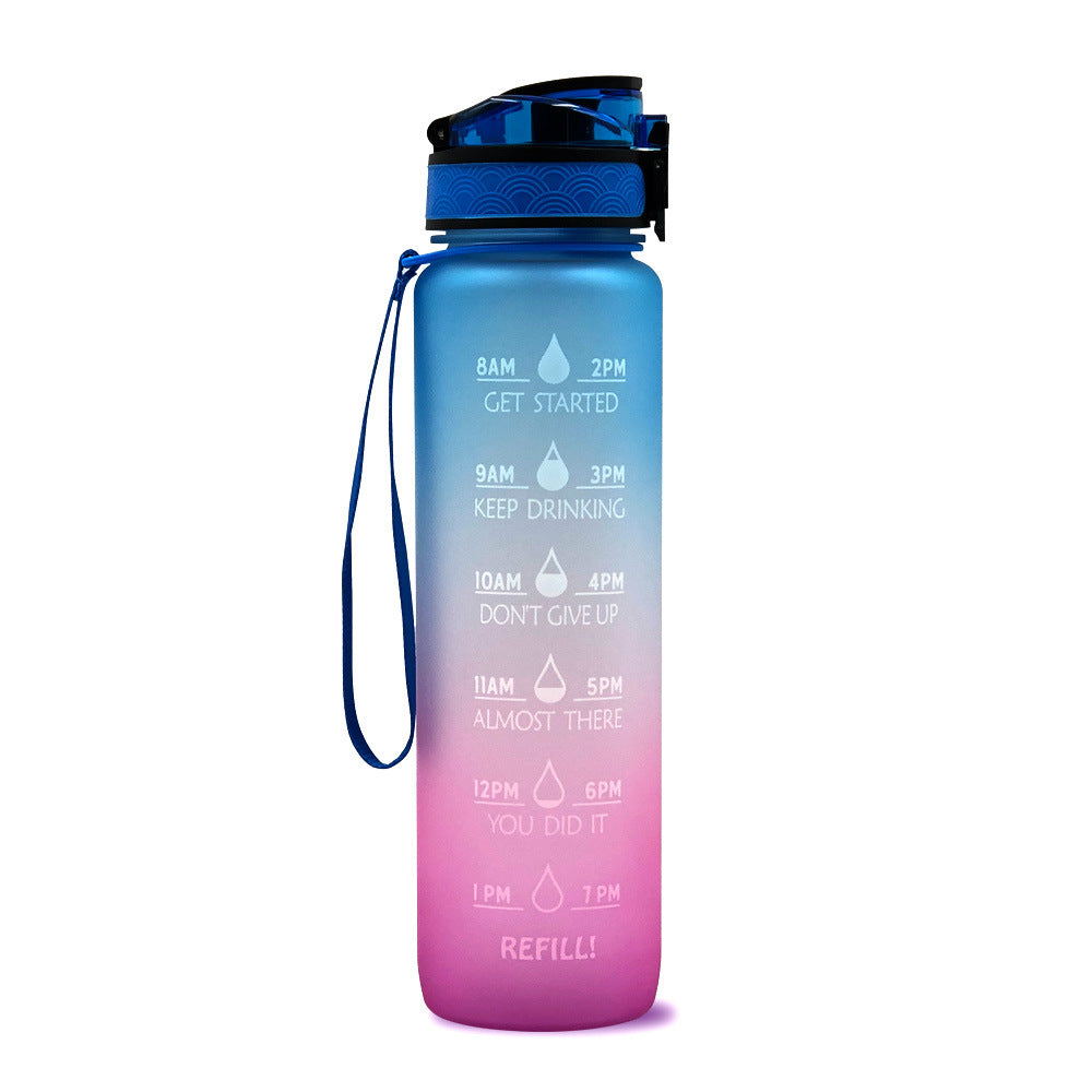 1L Tritan Water Bottle With Time Marker Bounce Cover Motivational Water Bottle Cycling Leakproof Cup For Sports Fitness Bottles - Tiff's Treasures
