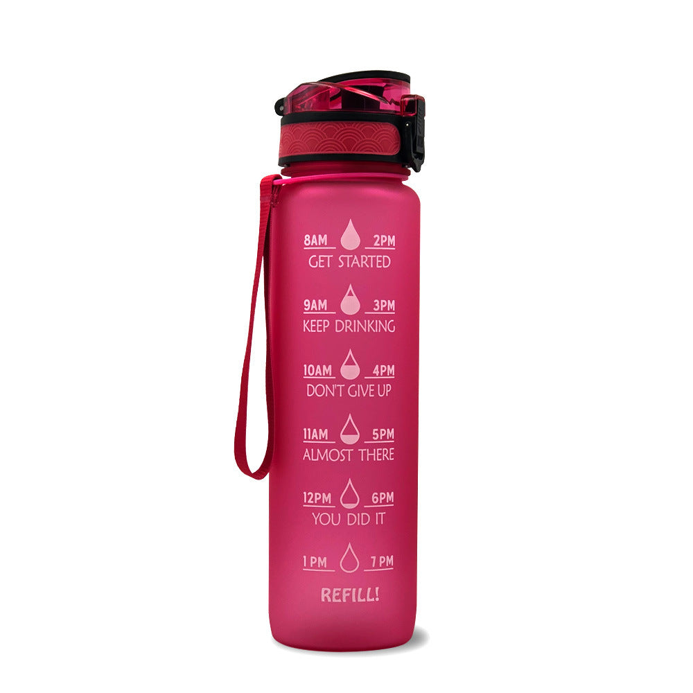 1L Tritan Water Bottle With Time Marker Bounce Cover Motivational Water Bottle Cycling Leakproof Cup For Sports Fitness Bottles - Tiff's Treasures
