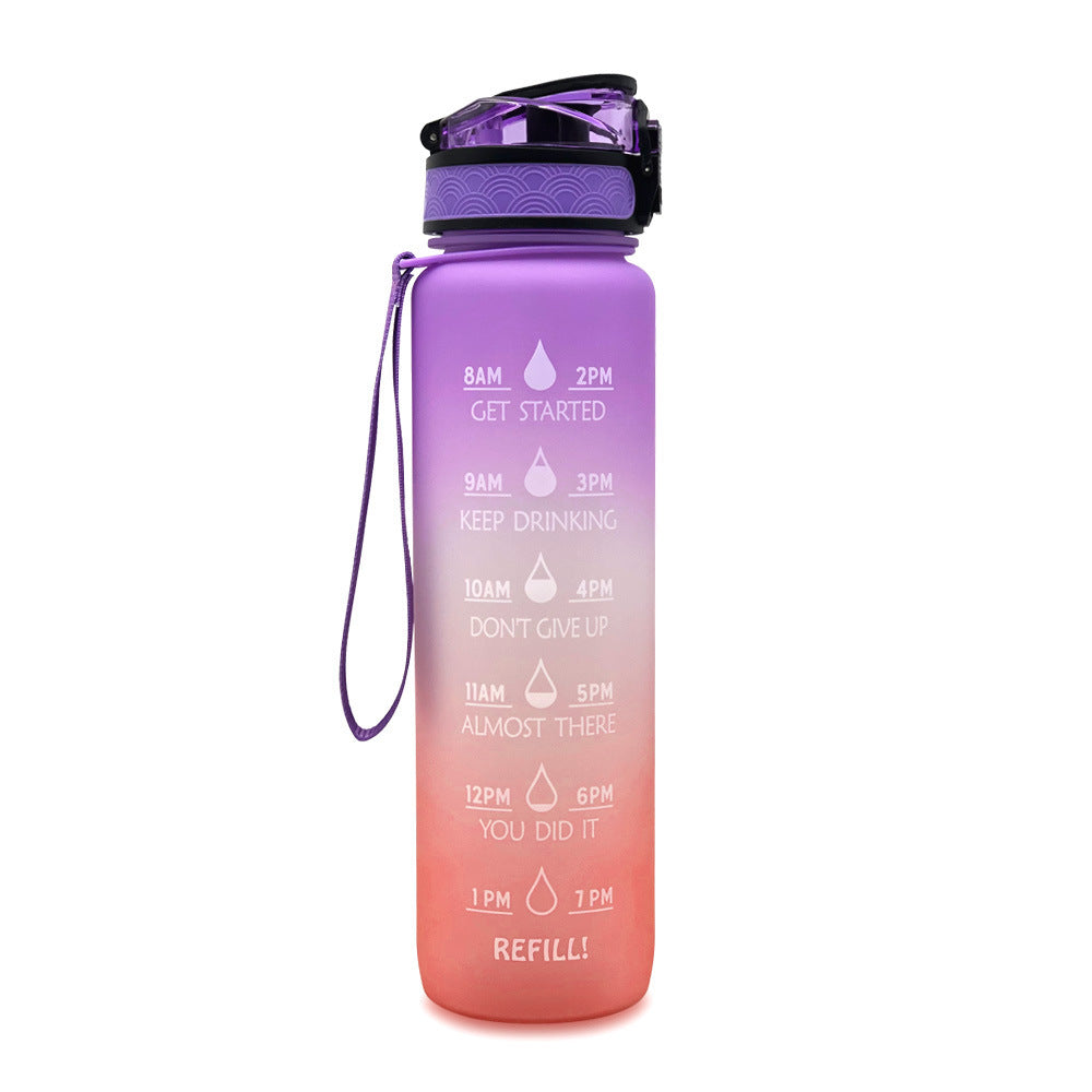 1L Tritan Water Bottle With Time Marker Bounce Cover Motivational Water Bottle Cycling Leakproof Cup For Sports Fitness Bottles - Tiff's Treasures