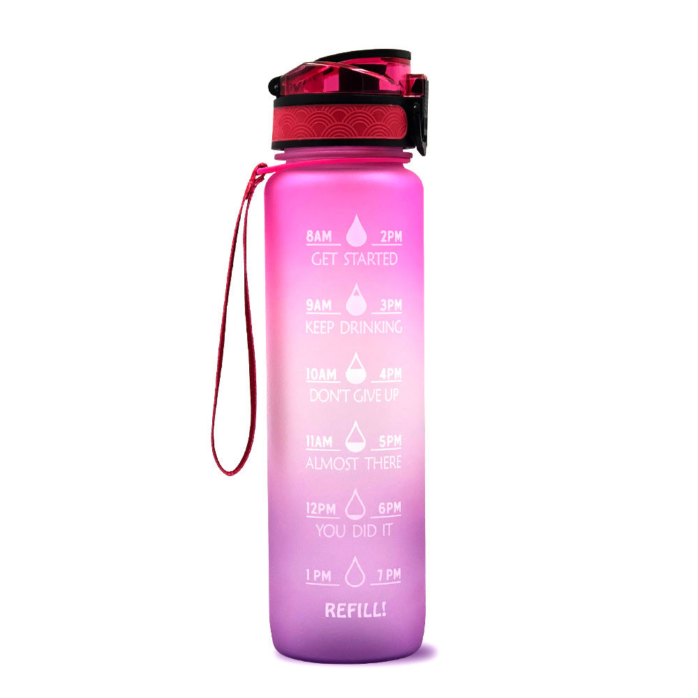 1L Tritan Water Bottle With Time Marker Bounce Cover Motivational Water Bottle Cycling Leakproof Cup For Sports Fitness Bottles - Tiff's Treasures