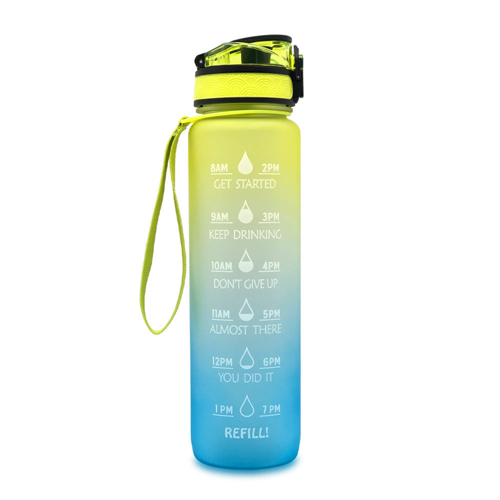 1L Tritan Water Bottle With Time Marker Bounce Cover Motivational Water Bottle Cycling Leakproof Cup For Sports Fitness Bottles - Tiff's Treasures