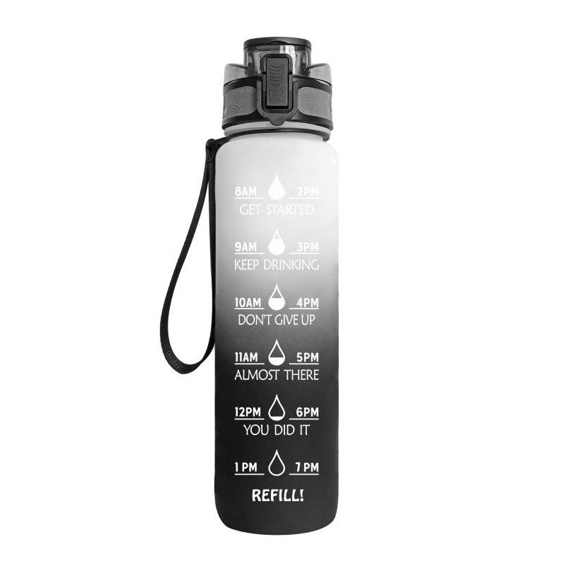 1L Tritan Water Bottle With Time Marker Bounce Cover Motivational Water Bottle Cycling Leakproof Cup For Sports Fitness Bottles - Tiff's Treasures