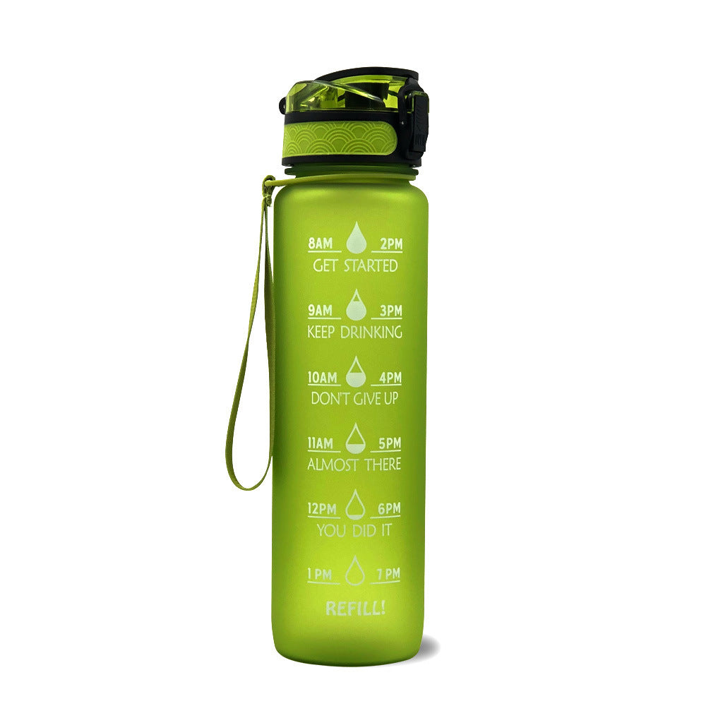 1L Tritan Water Bottle With Time Marker Bounce Cover Motivational Water Bottle Cycling Leakproof Cup For Sports Fitness Bottles - Tiff's Treasures
