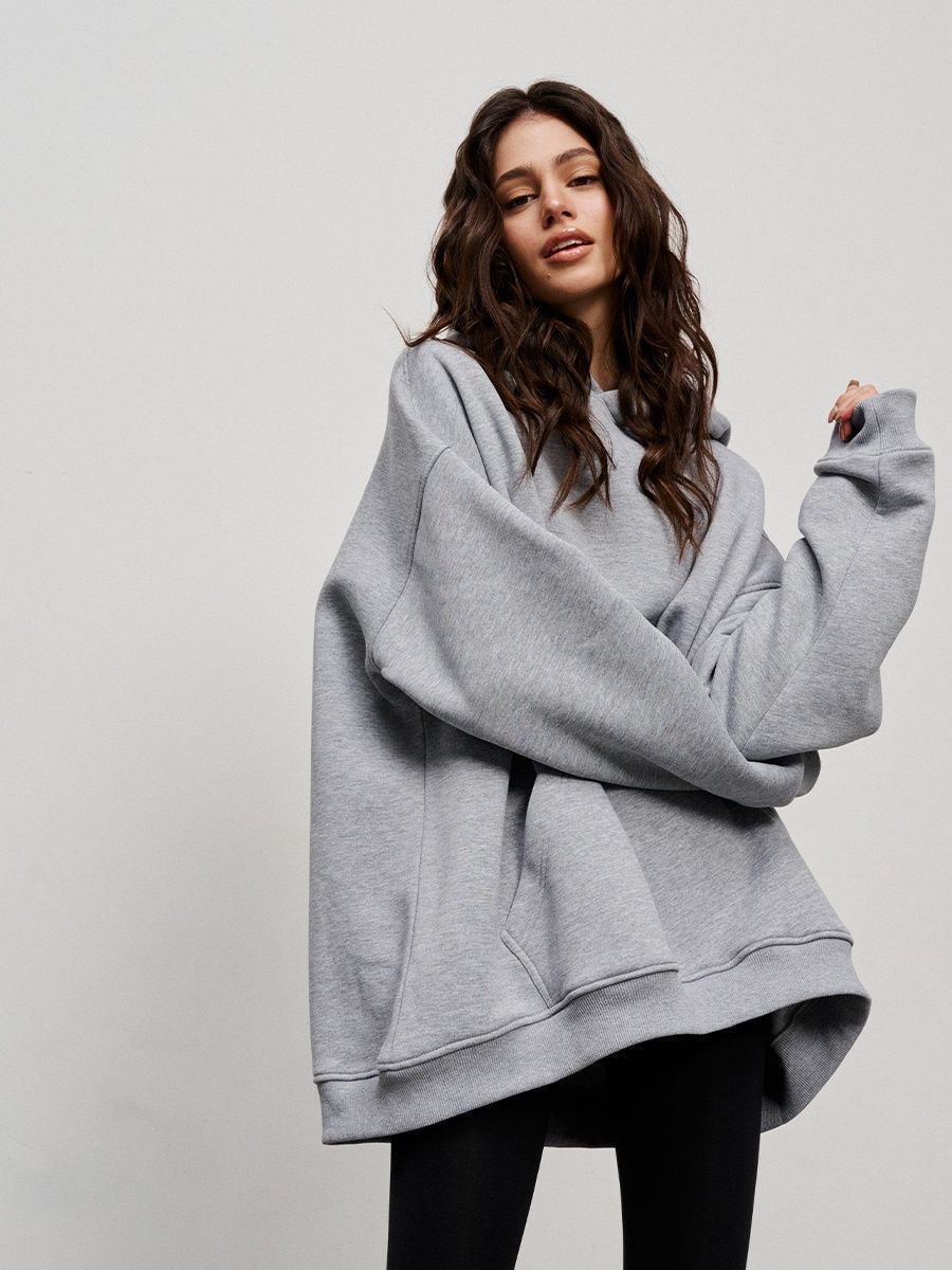 Street Boyfriend Style Polar Fleece Loose Pockets Hooded Sweater - Tiff's Treasures