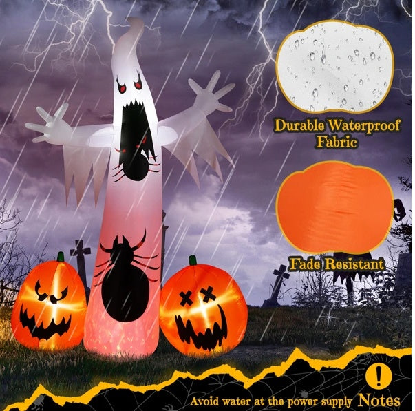 Ghost Spider Pumpkin 11.8 FT Halloween Inflatables Outdoor Decorations - Tiff's Treasures