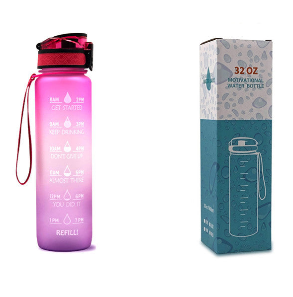 1L Tritan Water Bottle With Time Marker Bounce Cover Motivational Water Bottle Cycling Leakproof Cup For Sports Fitness Bottles - Tiff's Treasures
