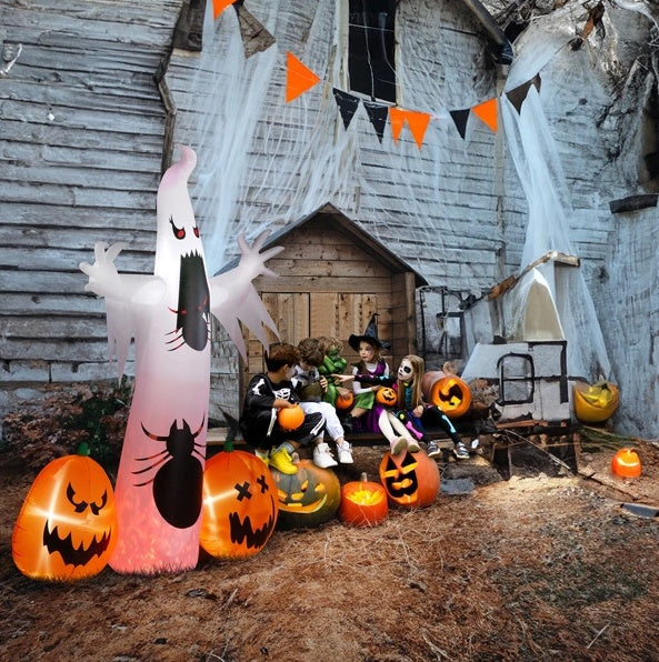 Ghost Spider Pumpkin 11.8 FT Halloween Inflatables Outdoor Decorations - Tiff's Treasures