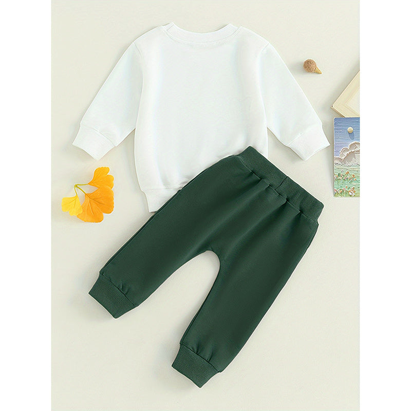 Toddler Baby Boy Clothes 'Mama's Boy' Print Long Sleeve Sweatshirt Tops Trousers Set Casual Cute Outfit - Tiff's Treasures