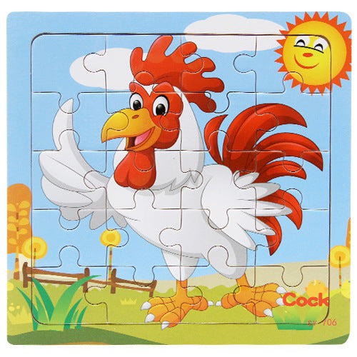 Children's poultry animal wooden puzzle - Tiff's Treasures