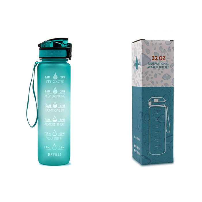 1L Tritan Water Bottle With Time Marker Bounce Cover Motivational Water Bottle Cycling Leakproof Cup For Sports Fitness Bottles - Tiff's Treasures