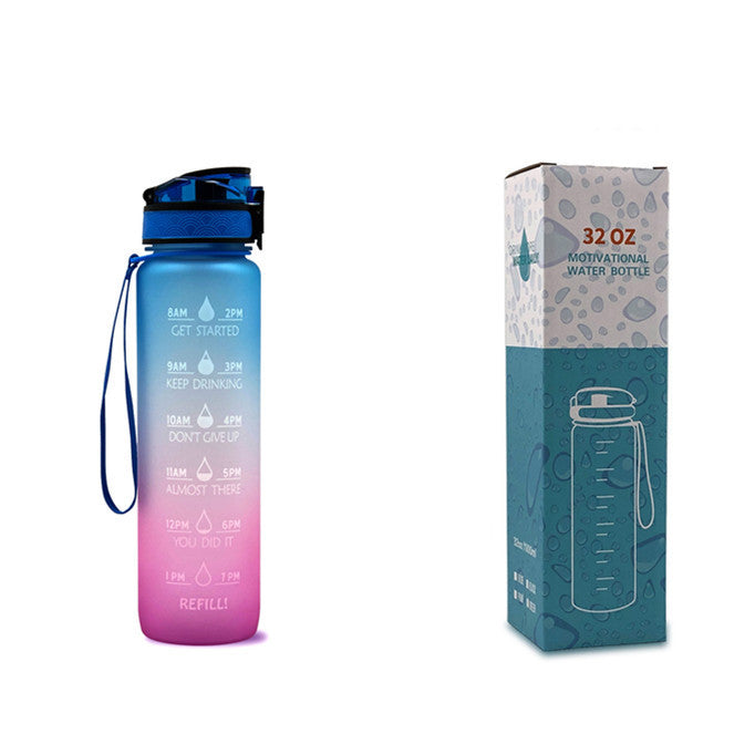 1L Tritan Water Bottle With Time Marker Bounce Cover Motivational Water Bottle Cycling Leakproof Cup For Sports Fitness Bottles - Tiff's Treasures