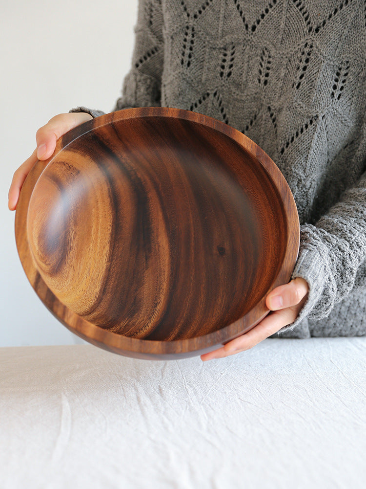 Kitchen Natural Wooden Bowl Household Fruit Bowl Salad Bowl For Home Restaurant Food Container Wooden Utensils Note The Size Hot - Tiff's Treasures