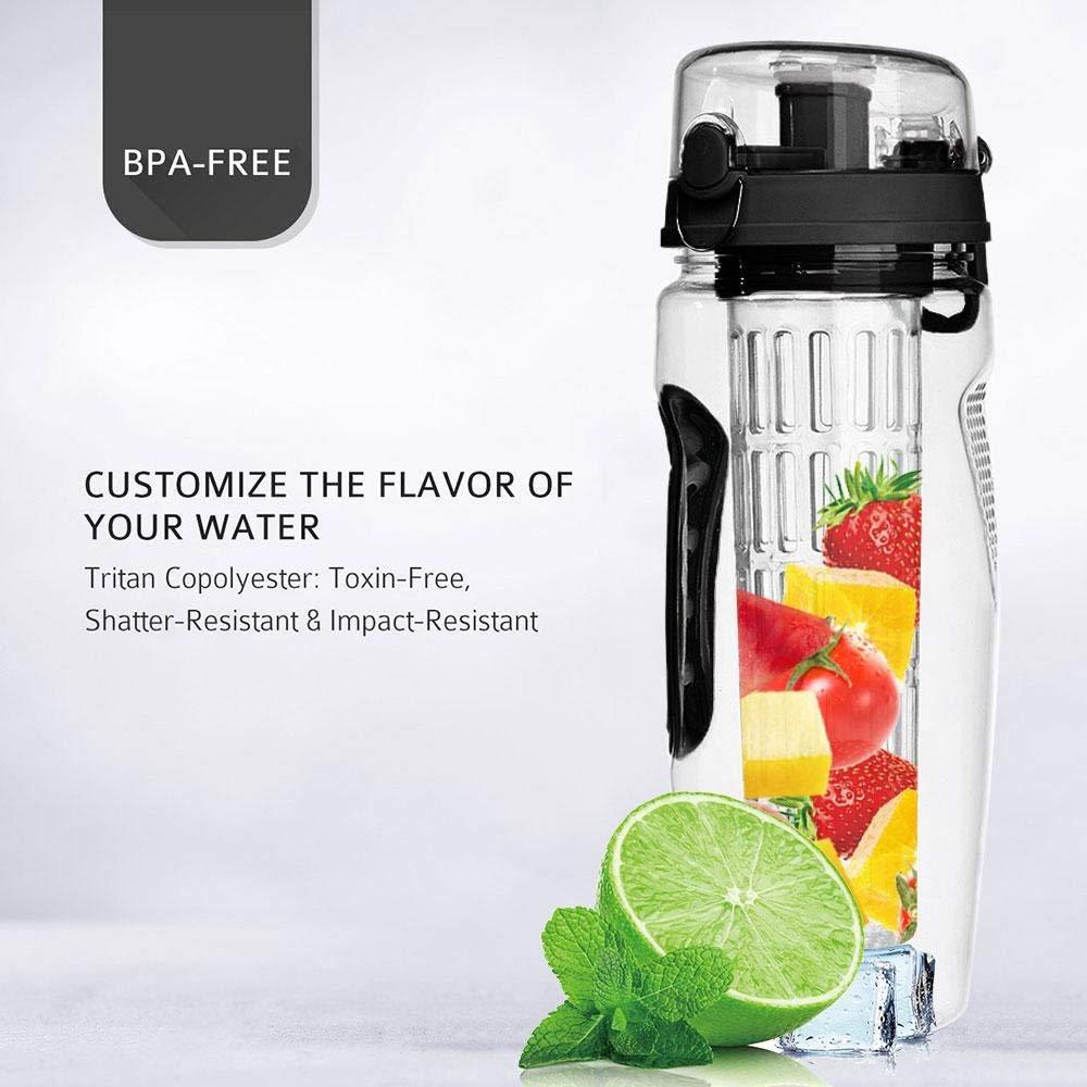 32Oz Fruit Infusing Infuser Water Bottle Water Fruit Bottle BPA Free Plastic Sport Fruit Infuser Water Bottles With Infuser Juice Shaker Drink Bottle Of Water - Tiff's Treasures
