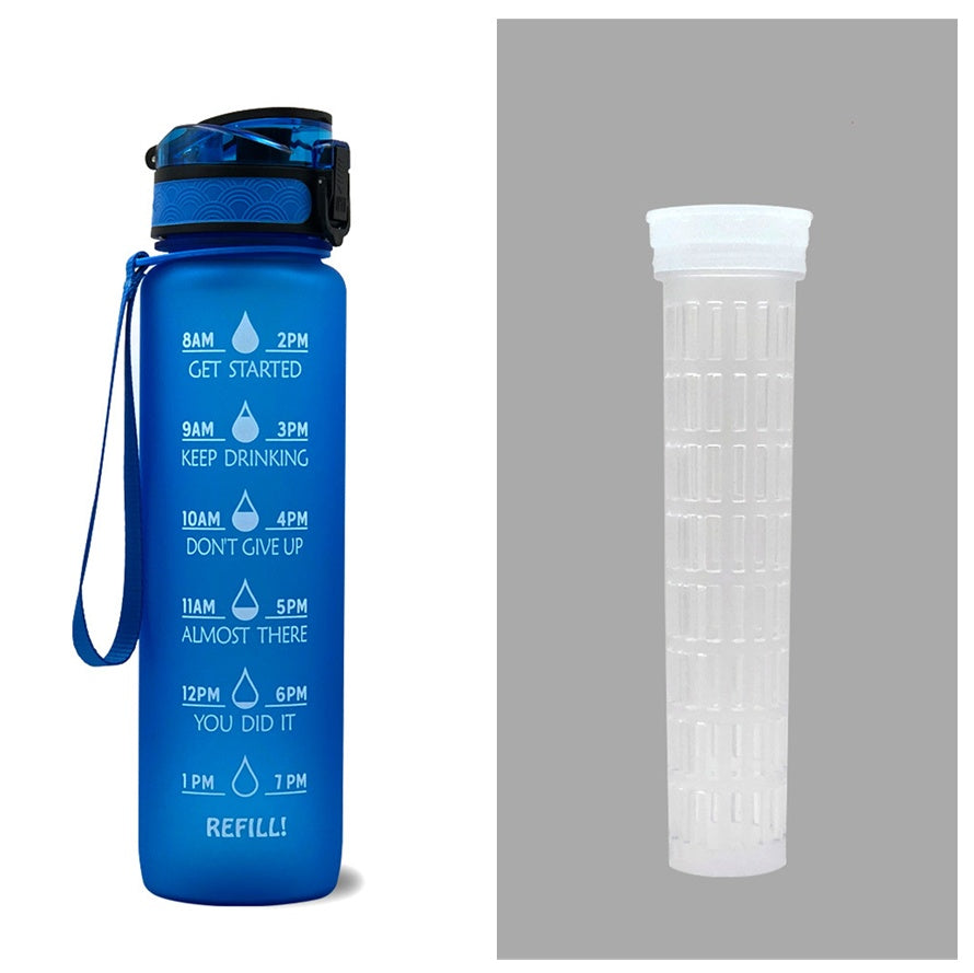 1L Tritan Water Bottle With Time Marker Bounce Cover Motivational Water Bottle Cycling Leakproof Cup For Sports Fitness Bottles - Tiff's Treasures
