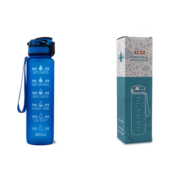 1L Tritan Water Bottle With Time Marker Bounce Cover Motivational Water Bottle Cycling Leakproof Cup For Sports Fitness Bottles - Tiff's Treasures