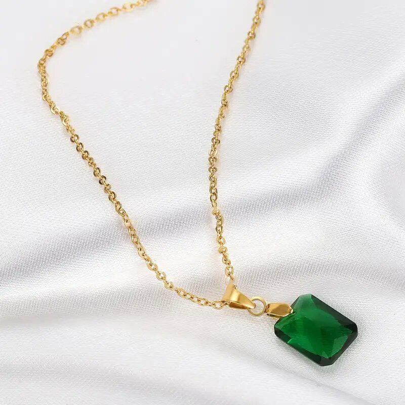 Retro Personality Fashion Rectangular Pendant Geometric Simple Necklace - Tiff's Treasures