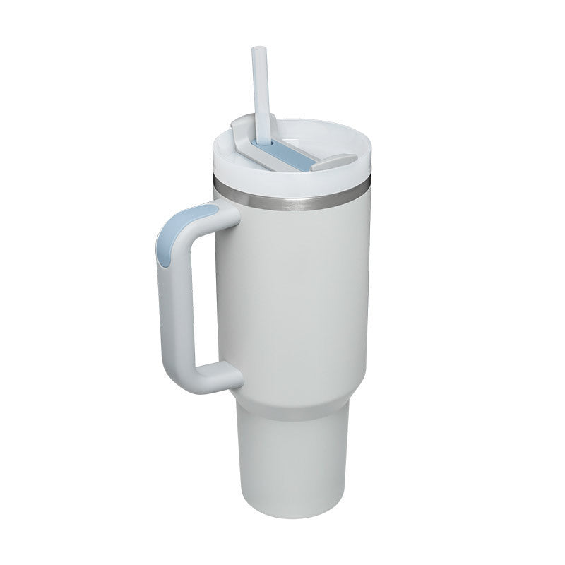 40 Oz Tumbler With Handle Straw Insulated, Stainless Steel Spill Proof Vacuum Coffee Cup Tumbler With Lid Tapered Mug Gifts For Valentine Lover Suitable For Car Gym Office Travel - Tiff's Treasures