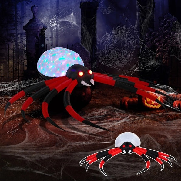 Inflatables Crawling Spider 11.8 FT Halloween Outdoor Decorations With Rotating LED Lights - Tiff's Treasures