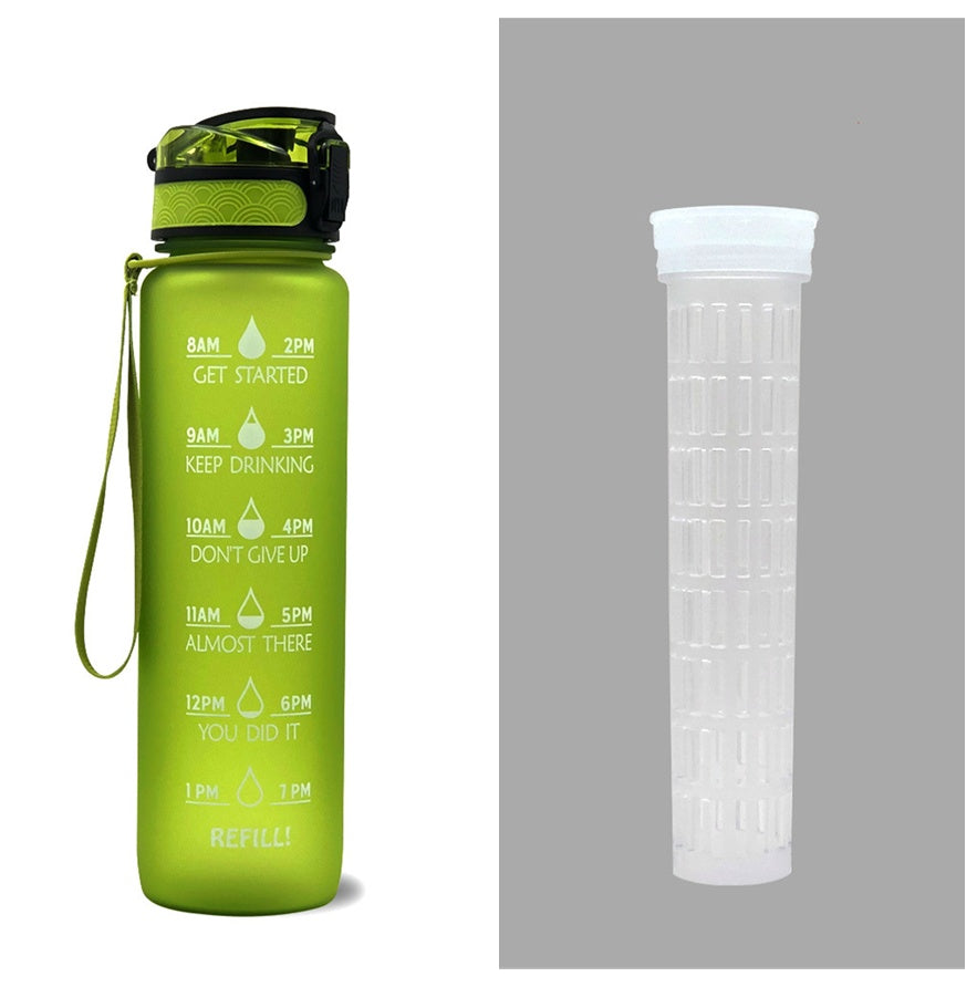 1L Tritan Water Bottle With Time Marker Bounce Cover Motivational Water Bottle Cycling Leakproof Cup For Sports Fitness Bottles - Tiff's Treasures