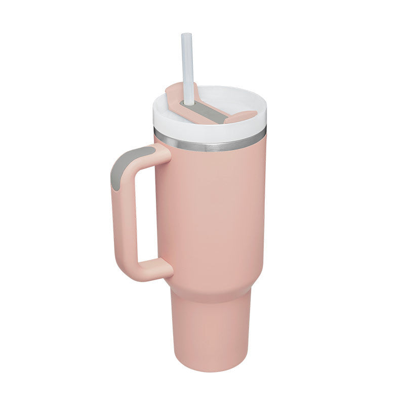 40 Oz Tumbler With Handle Straw Insulated, Stainless Steel Spill Proof Vacuum Coffee Cup Tumbler With Lid Tapered Mug Gifts For Valentine Lover Suitable For Car Gym Office Travel - Tiff's Treasures