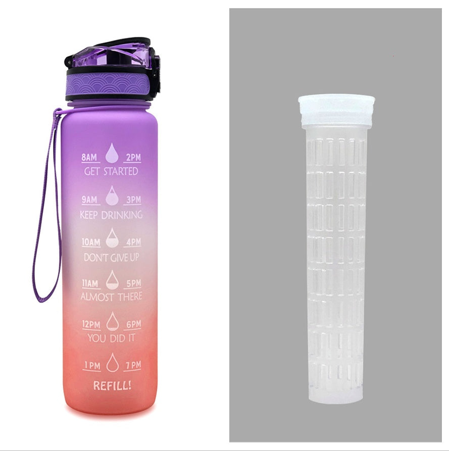 1L Tritan Water Bottle With Time Marker Bounce Cover Motivational Water Bottle Cycling Leakproof Cup For Sports Fitness Bottles - Tiff's Treasures