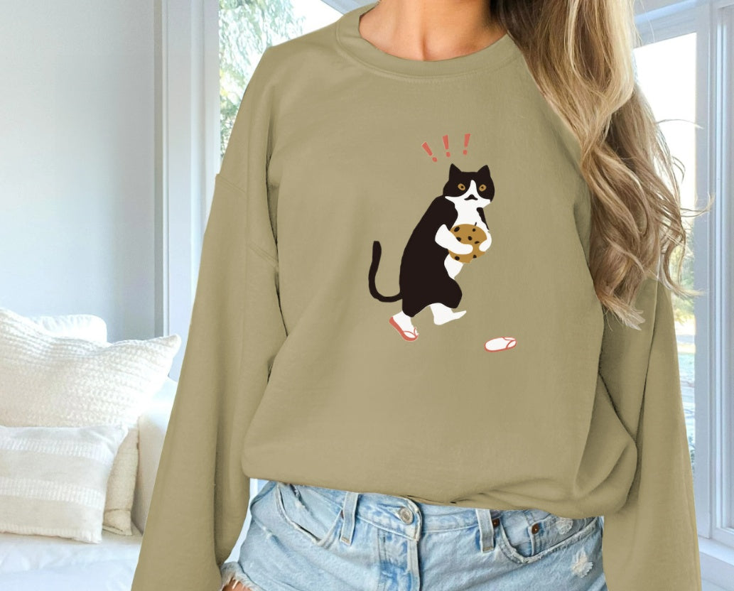 Women's Fashionable Solid Color Printed Long Sleeved Sweatshirt - Tiff's Treasures