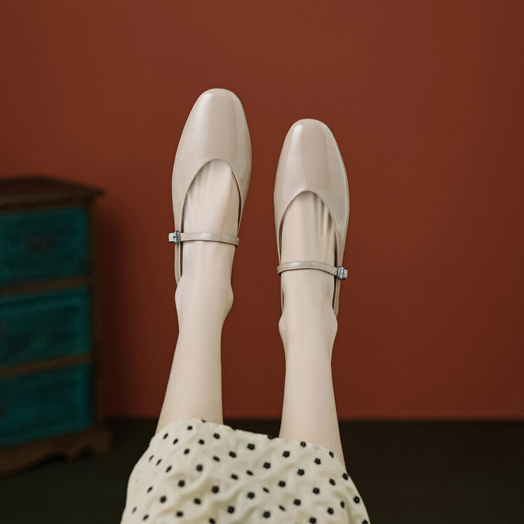 Women's Round Toe Shallow Mouth Flat Bottom Mary Jane Shoes - Tiff's Treasures