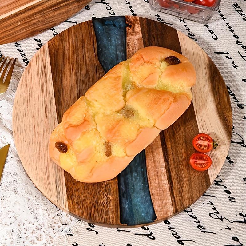 Acrylic Wood Resin Round Cutting Board Food Safe Kitchen Tray Suitable For Steak Snacks Fruits Ideal For Home And Restaurant - Tiff's Treasures