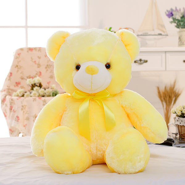 Creative Light Up LED Teddy Bear Stuffed Animals Plush Toy Colorful Glowing Christmas Gift For Kids Pillow - Tiff's Treasures