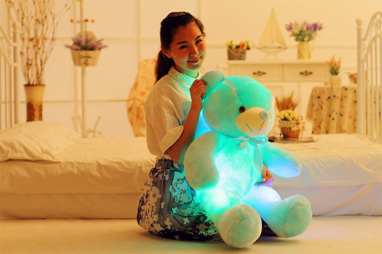 Creative Light Up LED Teddy Bear Stuffed Animals Plush Toy Colorful Glowing Christmas Gift For Kids Pillow - Tiff's Treasures