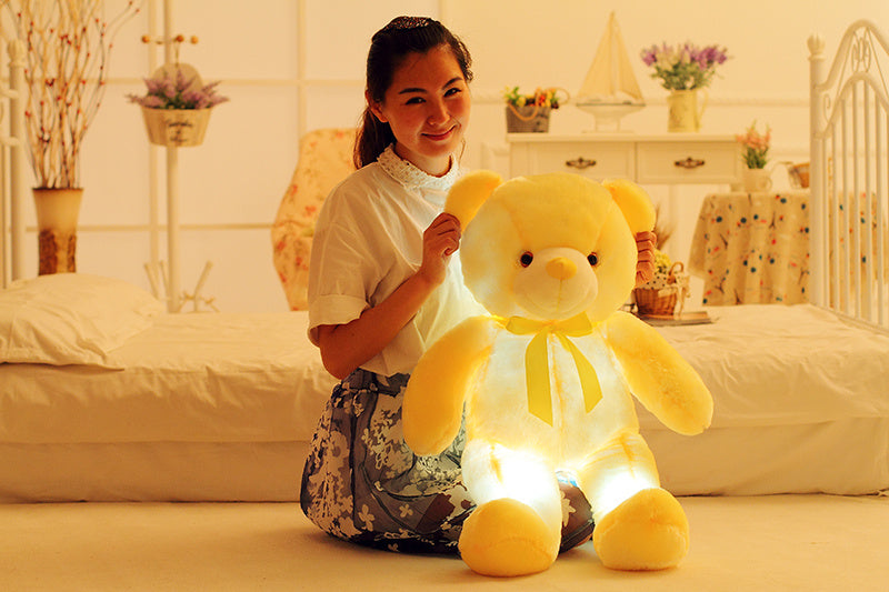 Creative Light Up LED Teddy Bear Stuffed Animals Plush Toy Colorful Glowing Christmas Gift For Kids Pillow - Tiff's Treasures