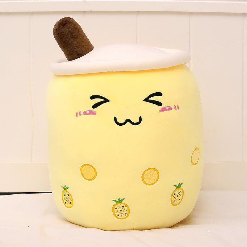 Cute Fruit Drink Plush Stuffed Soft Strawberry Milk Tea Plush Boba Tea Cup Toy Bubble Tea Pillow Cushion Kids Gift - Tiff's Treasures