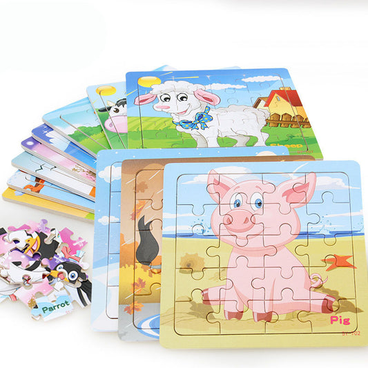 Children's poultry animal wooden puzzle - Tiff's Treasures