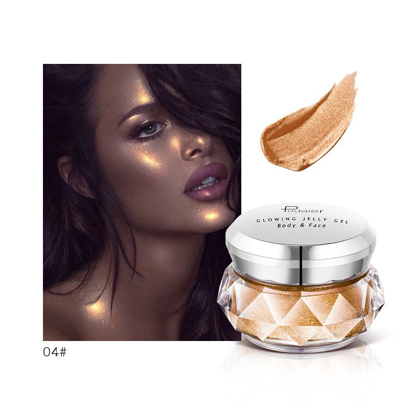 Face Highlighter Jelly Gel Mermaid Eyeshadow Glow Body Glitter Festival Makeup Iluminador Gold Liquid Highlighter Bronzer - Tiff's Treasures
