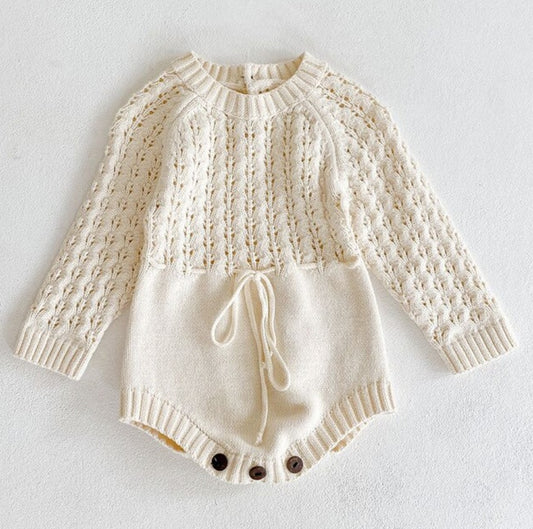 Girl Baby Knitted Hollow Waist Girdle Long Sleeves Harpy Dress Triangle - Tiff's Treasures
