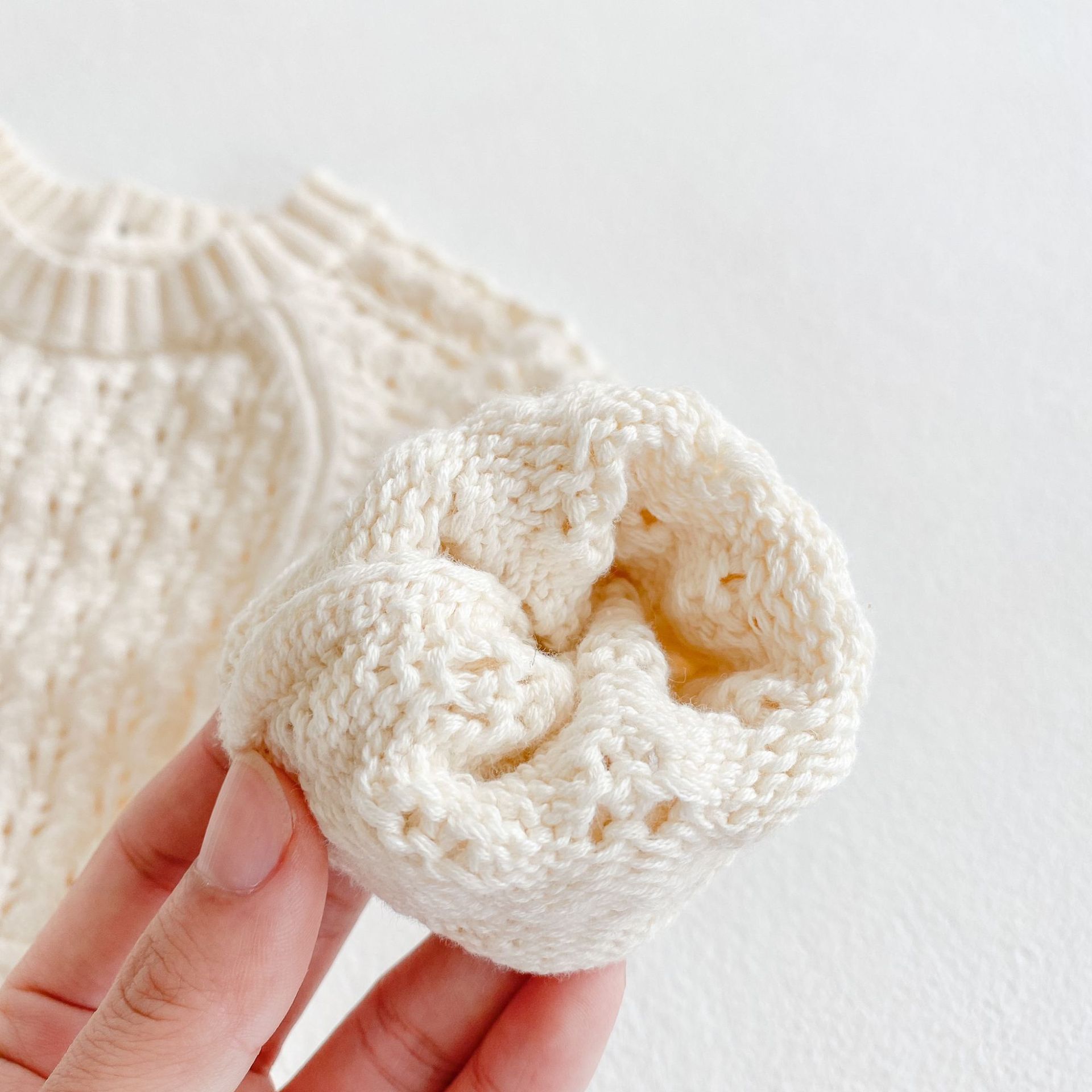Girl Baby Knitted Hollow Waist Girdle Long Sleeves Harpy Dress Triangle - Tiff's Treasures