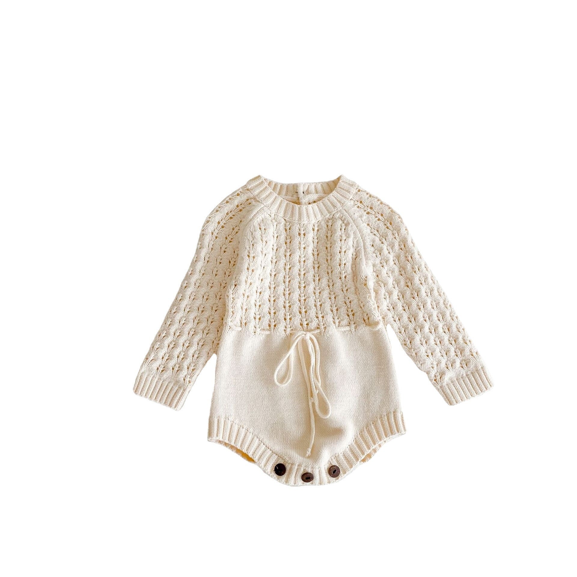 Girl Baby Knitted Hollow Waist Girdle Long Sleeves Harpy Dress Triangle - Tiff's Treasures