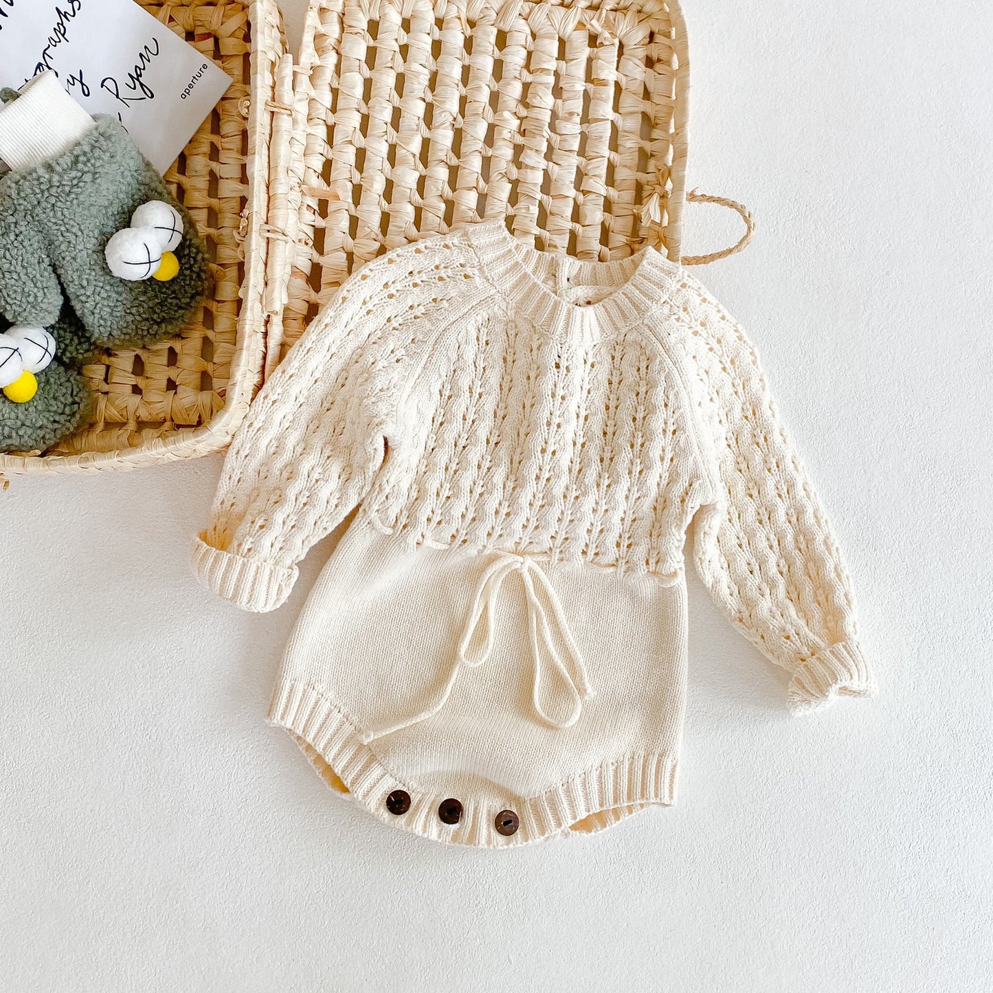 Girl Baby Knitted Hollow Waist Girdle Long Sleeves Harpy Dress Triangle - Tiff's Treasures
