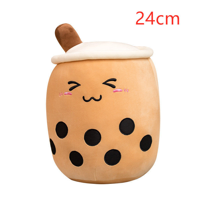 Cute Fruit Drink Plush Stuffed Soft Strawberry Milk Tea Plush Boba Tea Cup Toy Bubble Tea Pillow Cushion Kids Gift - Tiff's Treasures