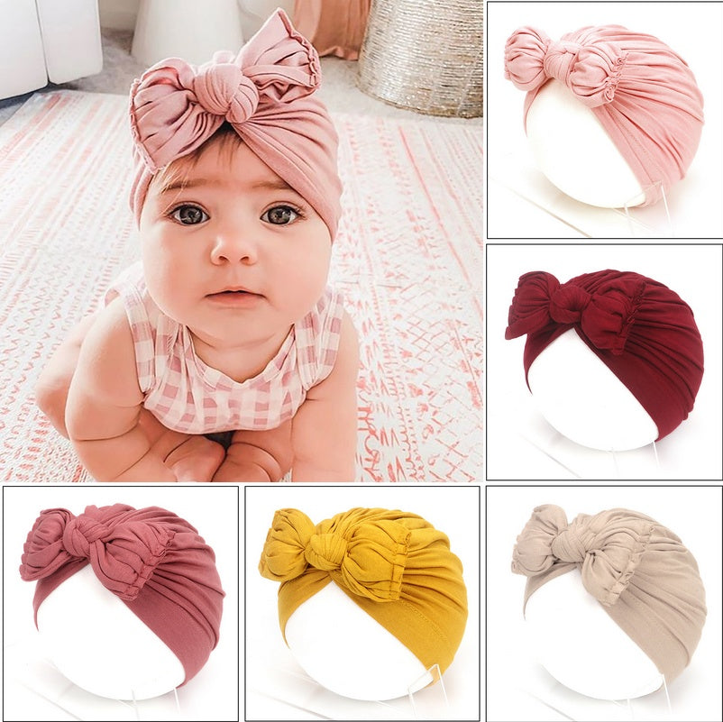 Cute Baby Hat Newborn Soft Baby Girl Hat Turban Infant Toddler Baby Cap Bonnet Headwraps - Tiff's Treasures