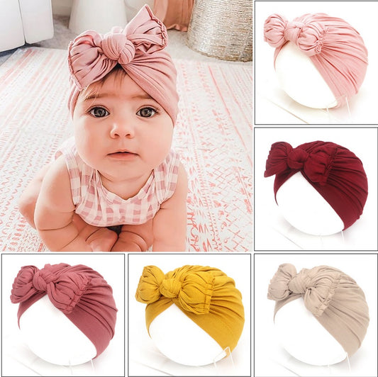Cute Baby Hat Newborn Soft Baby Girl Hat Turban Infant Toddler Baby Cap Bonnet Headwraps - Tiff's Treasures
