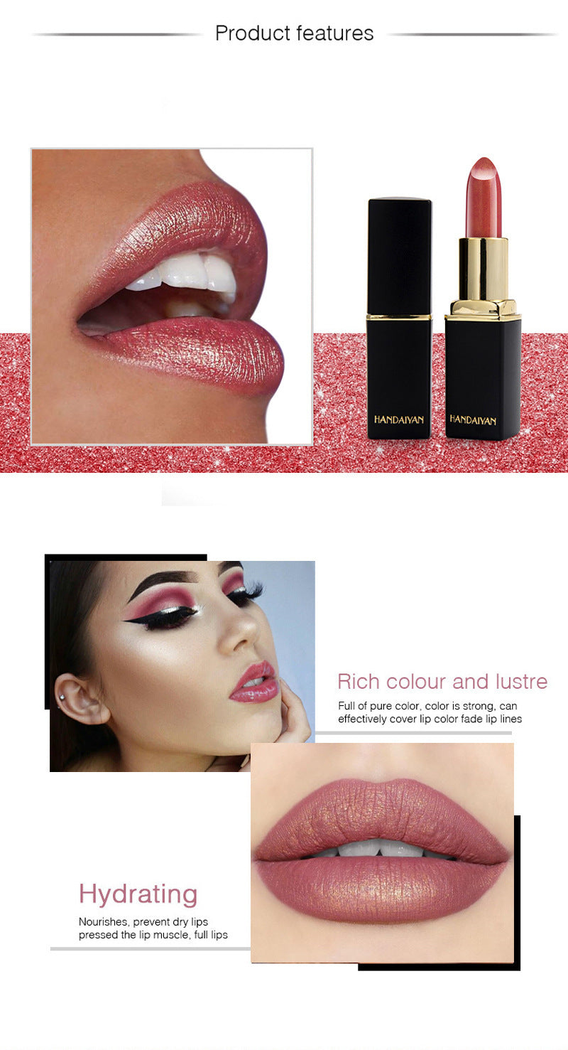 Shiny Metallic Lipstick Pearlescent Color Temperature Change Lipstick Gilt Lipstick - Tiff's Treasures