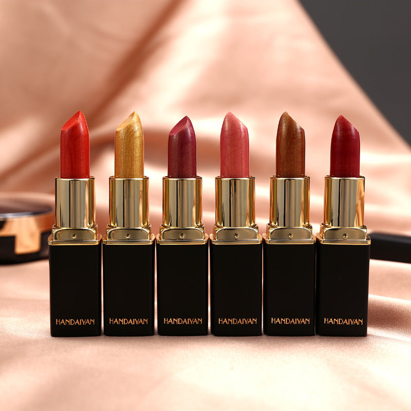 Shiny Metallic Lipstick Pearlescent Color Temperature Change Lipstick Gilt Lipstick - Tiff's Treasures
