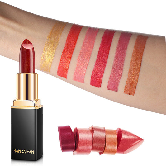 Shiny Metallic Lipstick Pearlescent Color Temperature Change Lipstick Gilt Lipstick - Tiff's Treasures